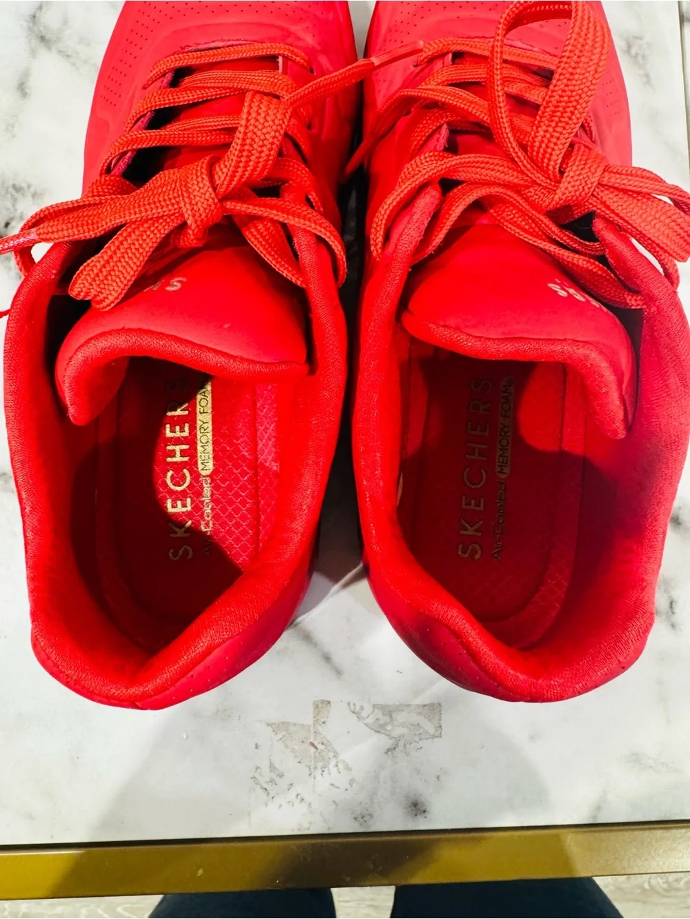 Skechers Uno Stand On Air Red Sneakers Air-Cooled Memory Foam Women’s 9
